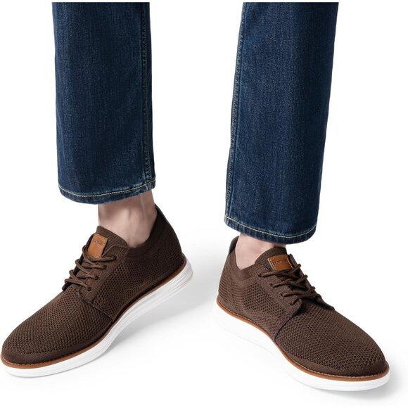 ⚡Bruno Marc Men Brown Knit Flex Mesh Oxfords Lace-Up Lightweight Casual Sneakers - Picture 3 of 10